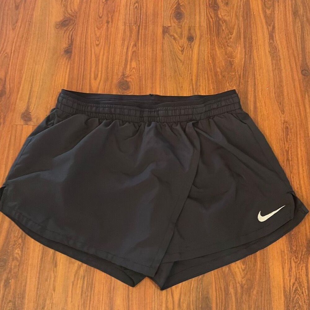 Nike Running black short/skort with asymmetrical flap, overlay Size m